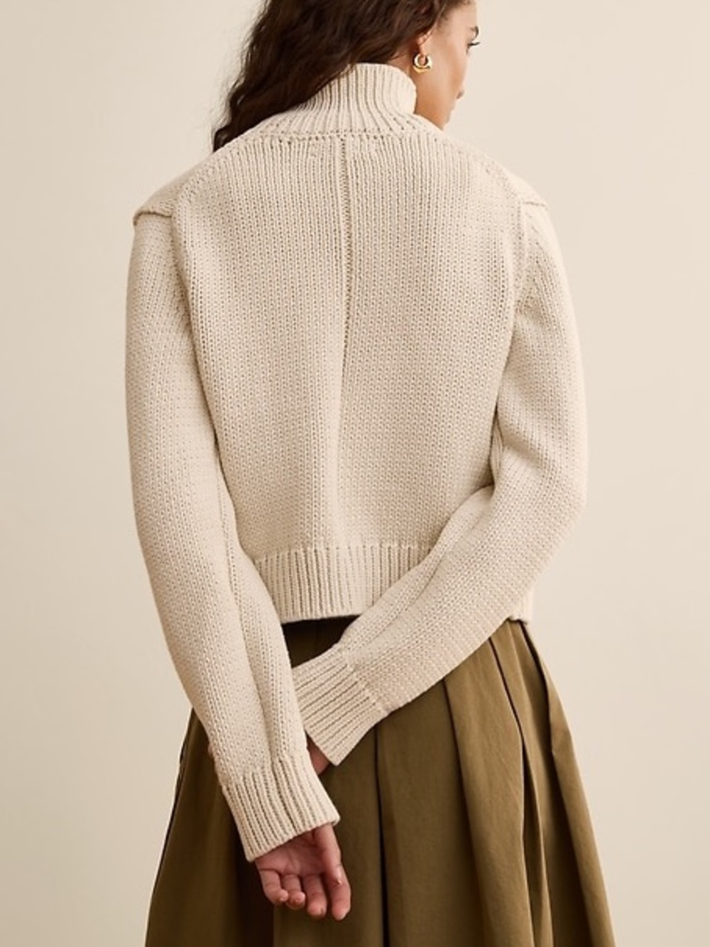 LA LIGNE CROPPED COTTON CARDIGAN size small BANANA REPUBLIC X La Ligne cardigan - Picture 3 of 9